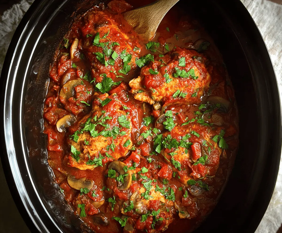 Easy Slow Cooker Chicken Cacciatore Recipe