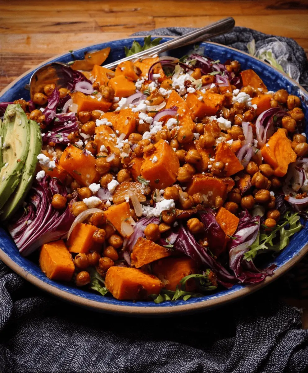 Winter Salad with Butternut Squash, Radicchio & Crispy Chickpeas
