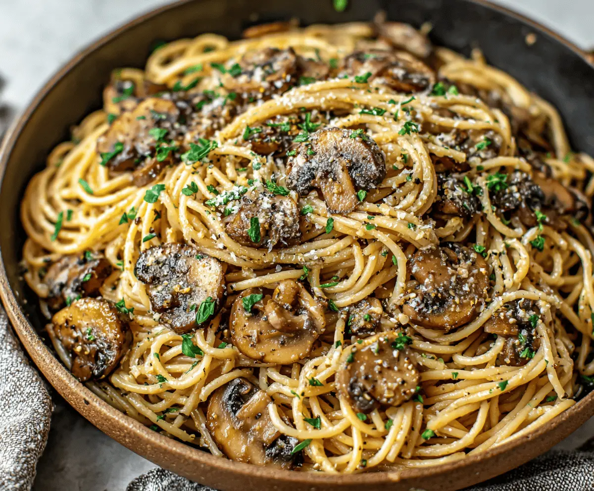 Creamy Mushroom Garlic Butter Pasta Recipe