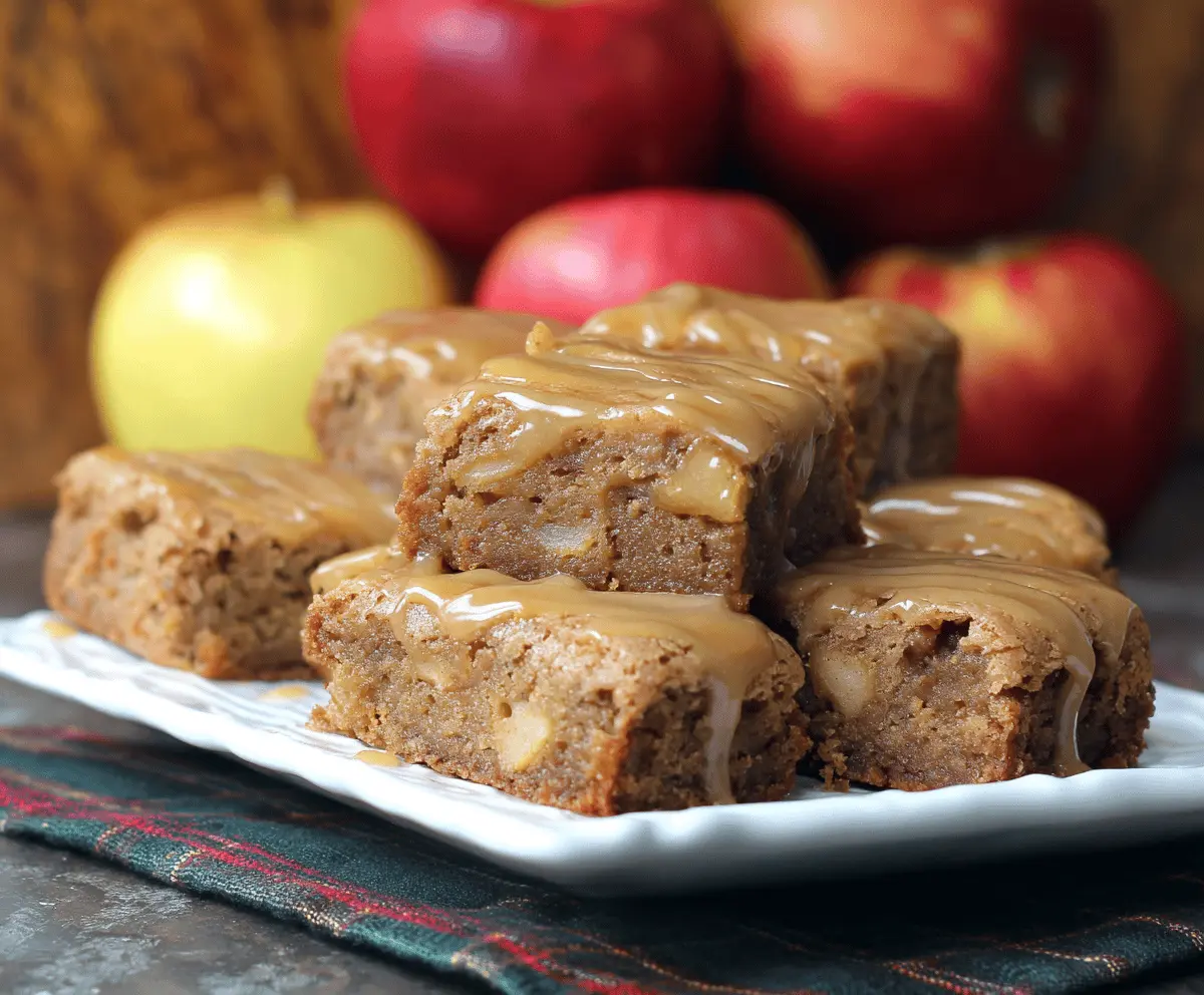 Apple Brownies with Maple Glaze