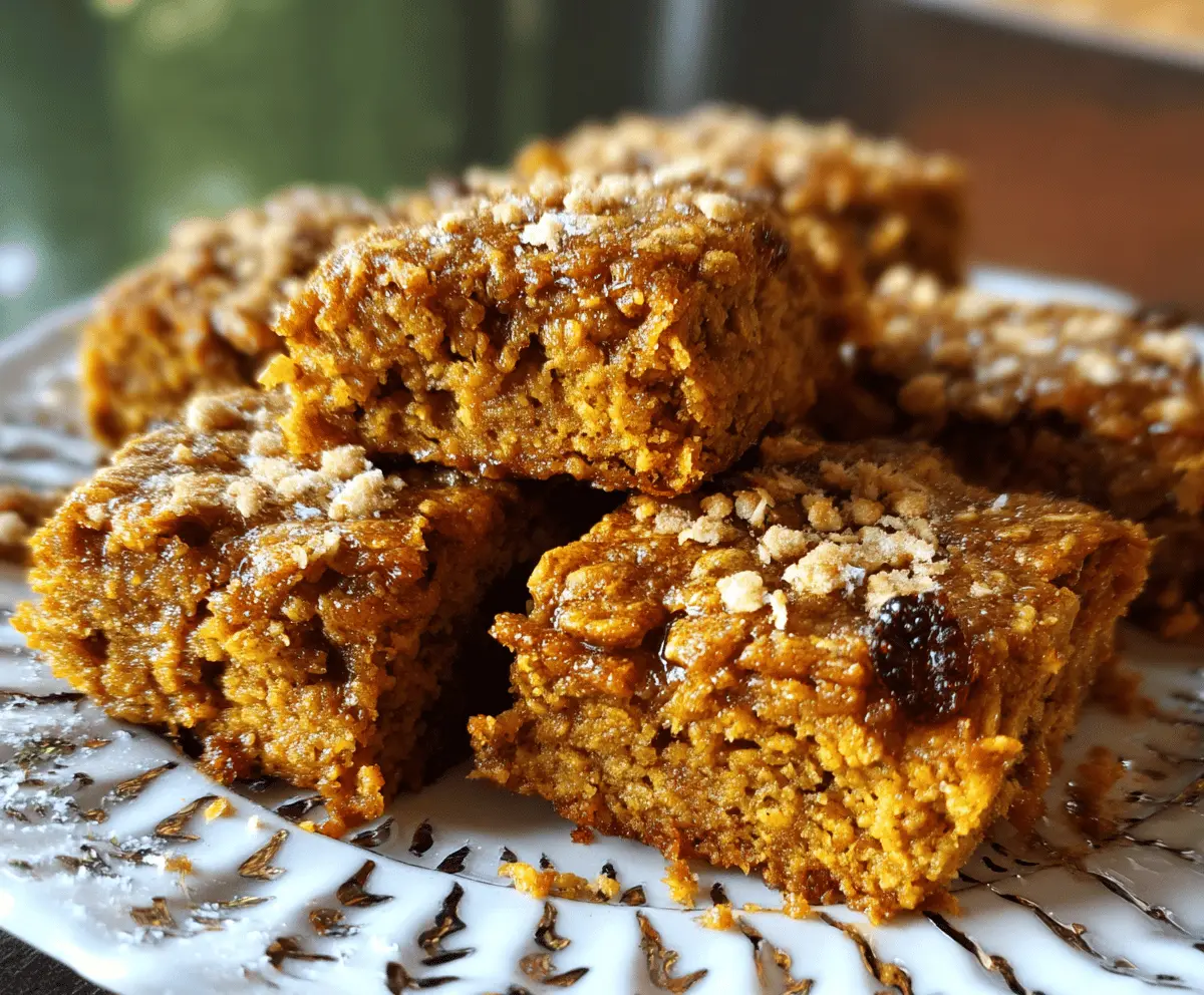 Baked Breakfast Oatmeal Pumpkin Bars
