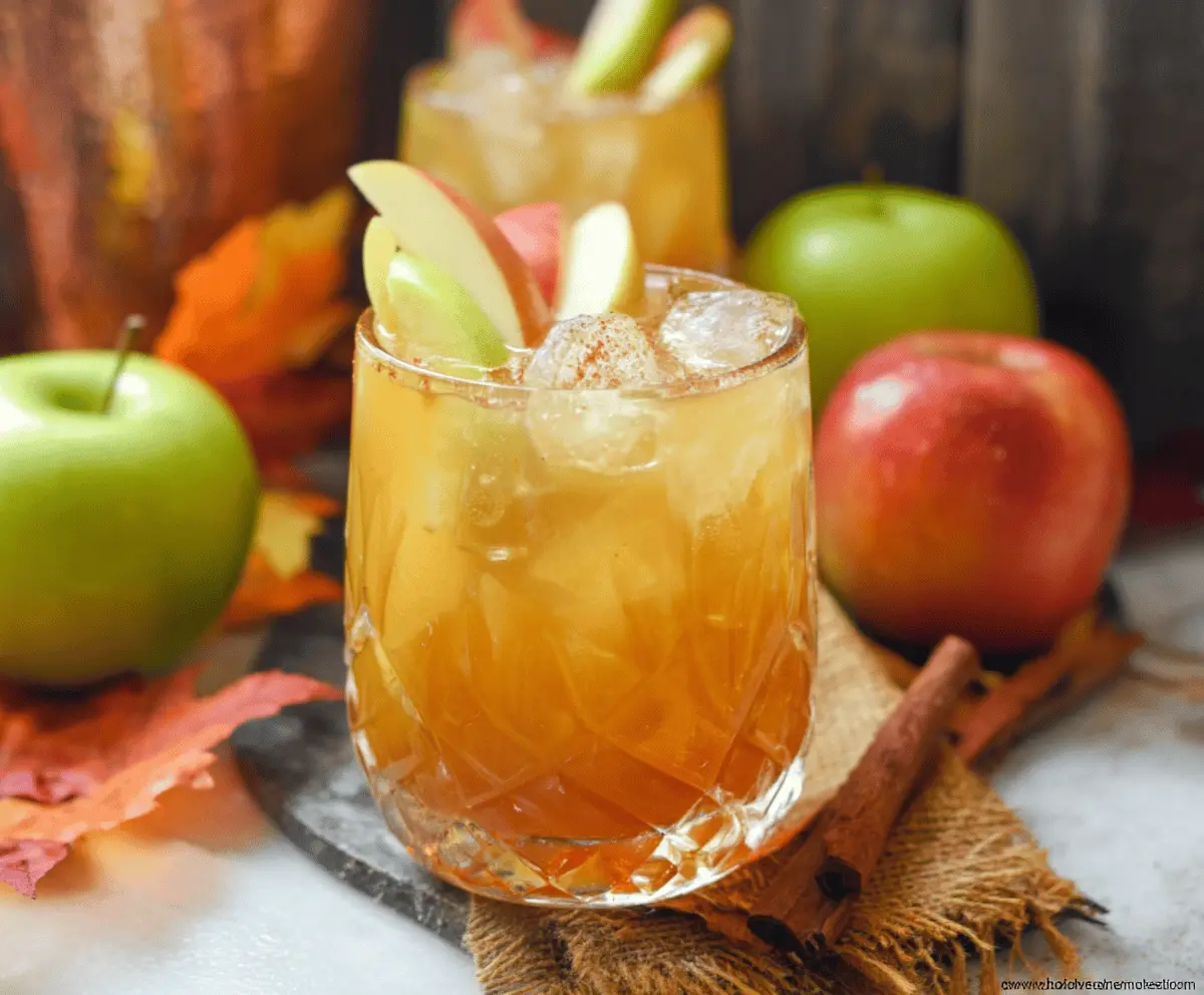 Caramel Apple Cider Bourbon Cocktail
