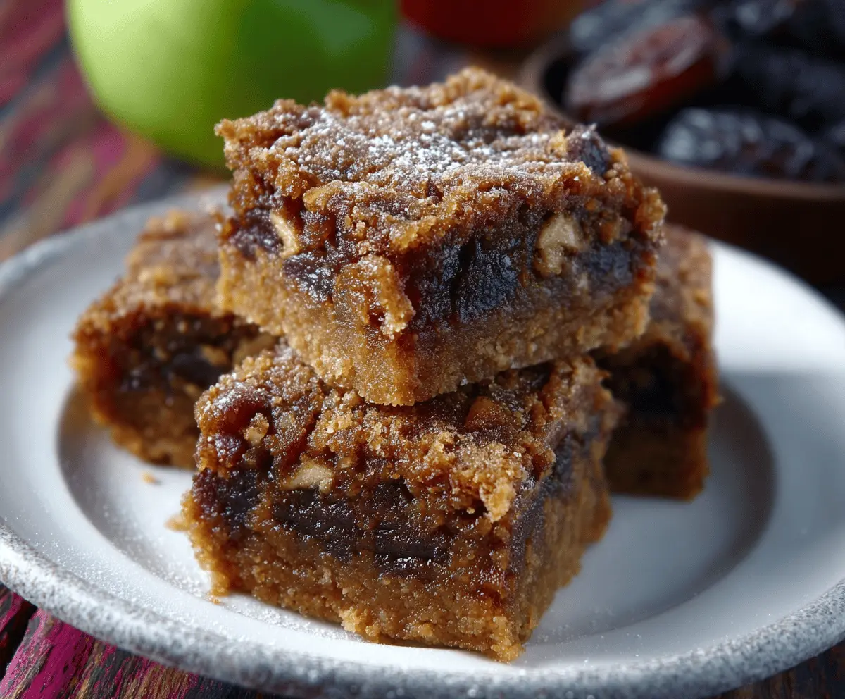 Date and apple squares, a fruit recipe