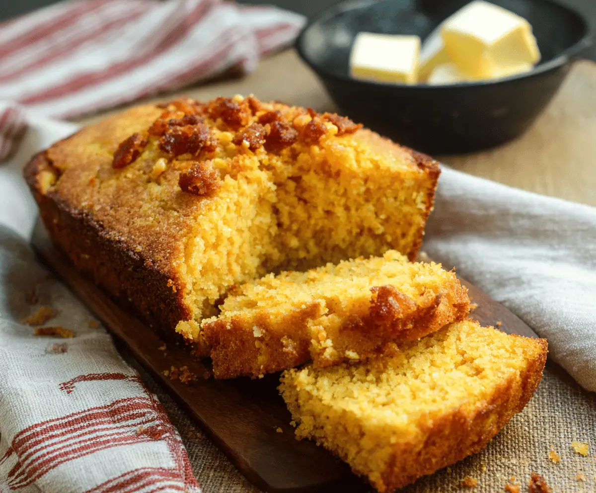 Delicious homemade crackling cornbread with golden crust and crispy pork cracklings on top, perfect for a comforting meal