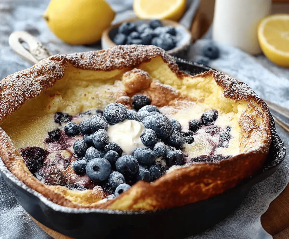 Lemon Blueberry Dutch Baby for Six