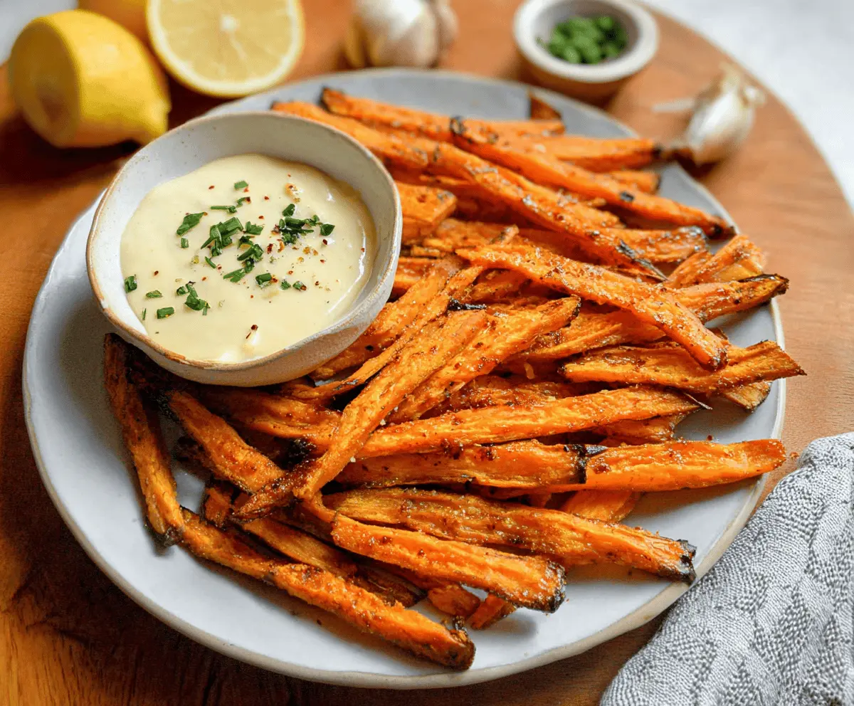 Baked Sweet Potato Fries with Garlic Aioli