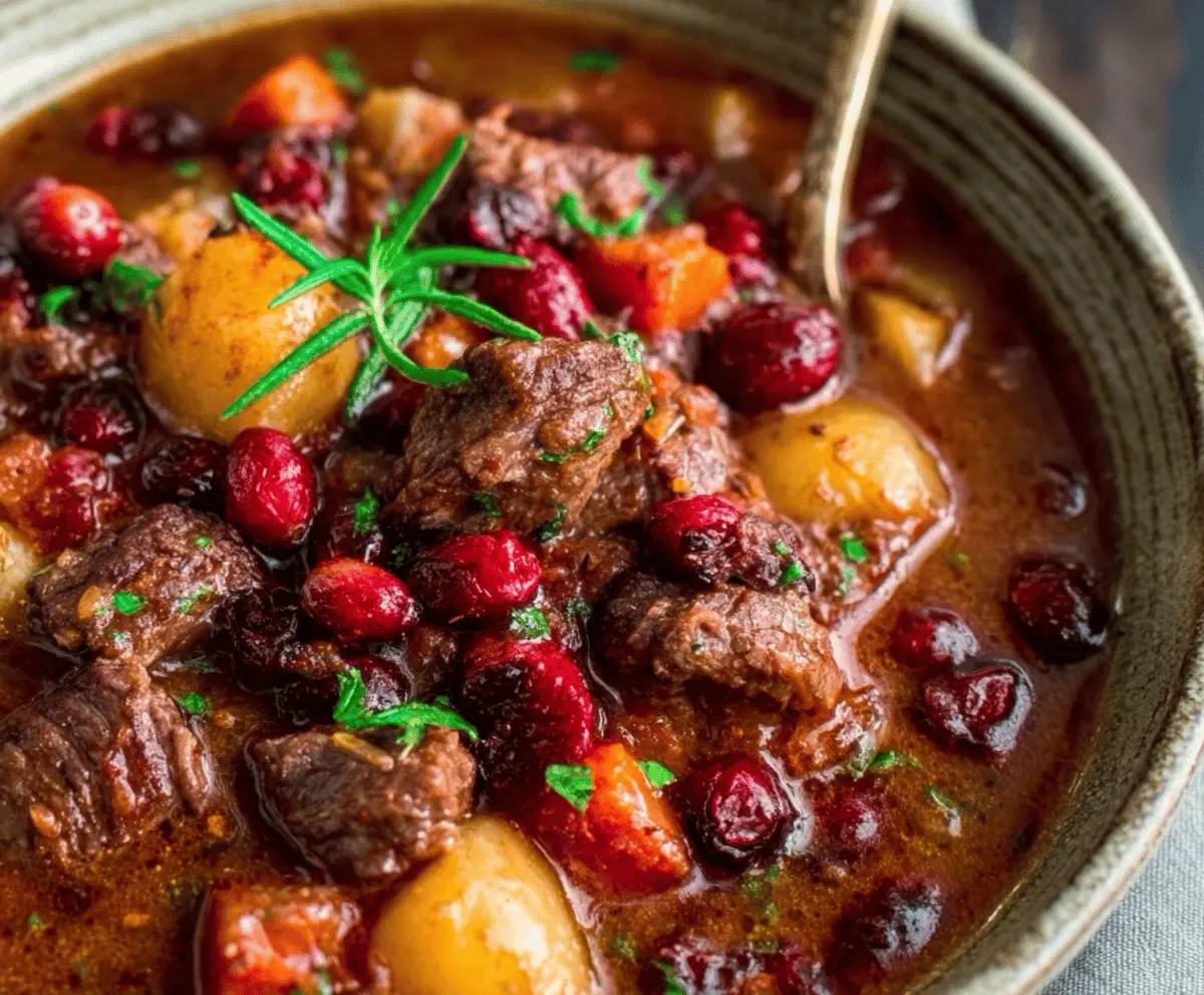 Cranberry Apple Beef Stew