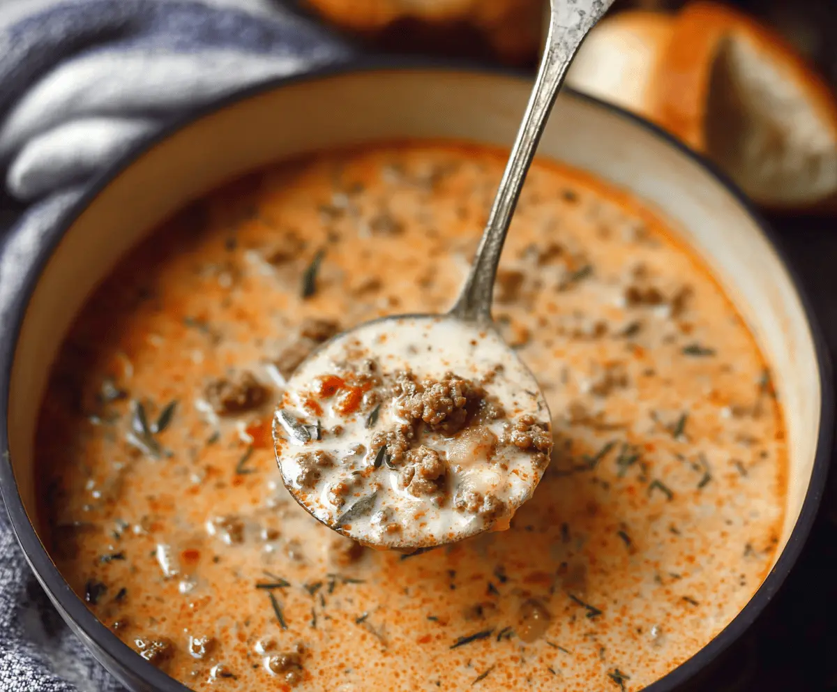 Creamy Cauliflower Ground Beef Soup