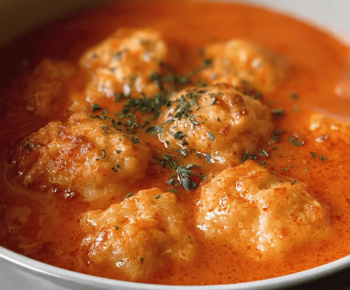 Creamy Tomato Soup with Cheddar Bay Dumplings