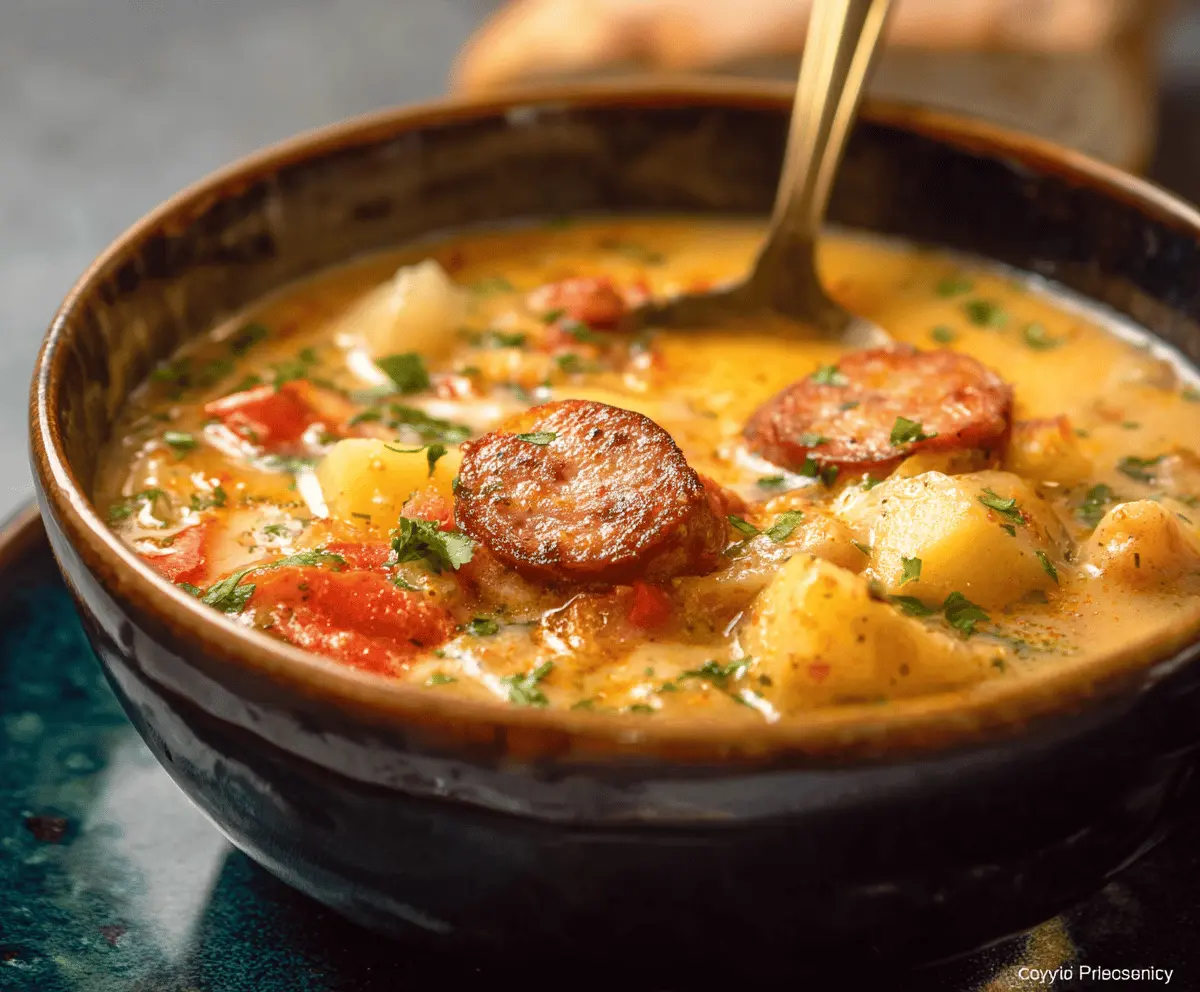 Crockpot Cajun Sausage & Potato Soup