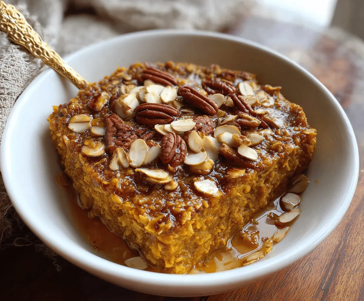 Delicious & Nourishing Pumpkin Oatmeal Bake