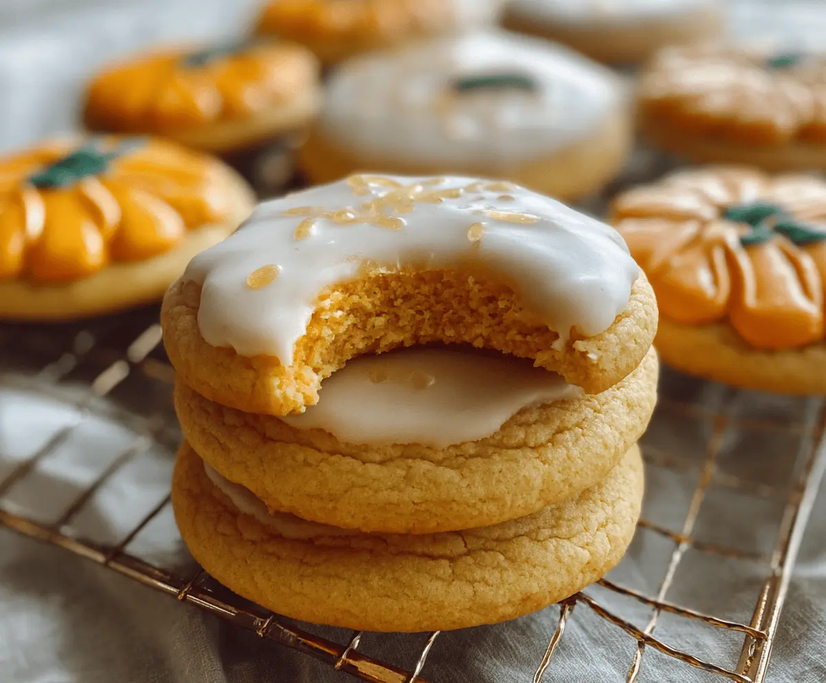 Glazed Pumpkin Sugar Cookies