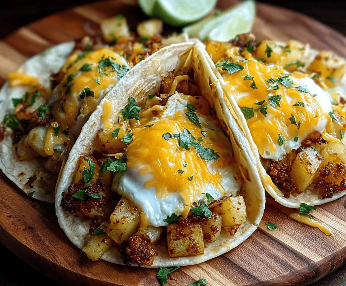 Potato Egg and Cheese Breakfast Tacos