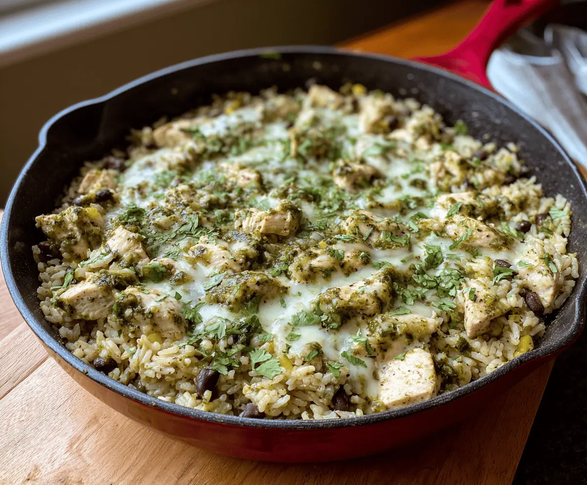 Salsa Verde Chicken & Rice Skillet