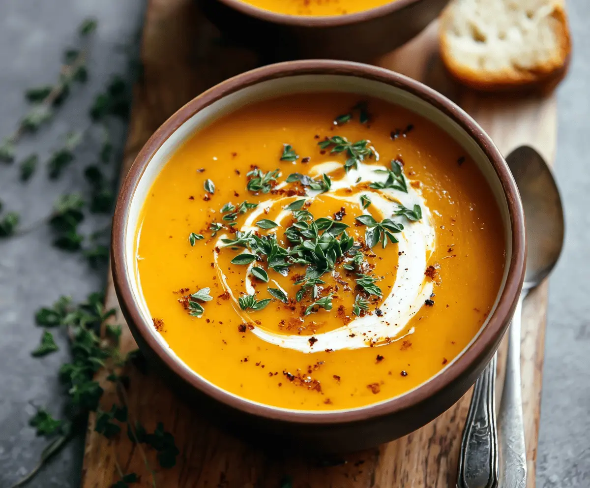 Spicy Butternut Squash Sweet Potato Soup