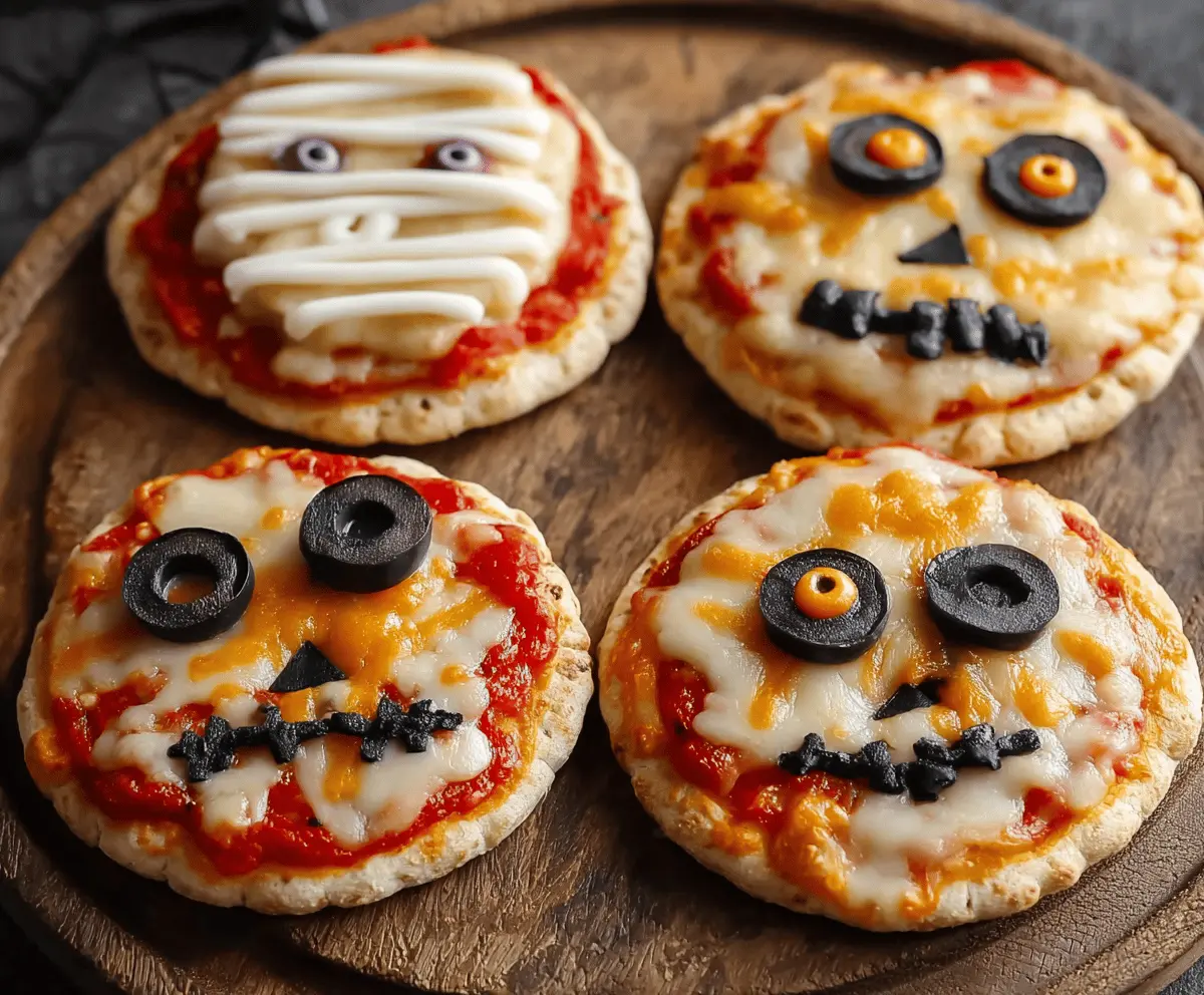 Spooky Mini Halloween Pizzas