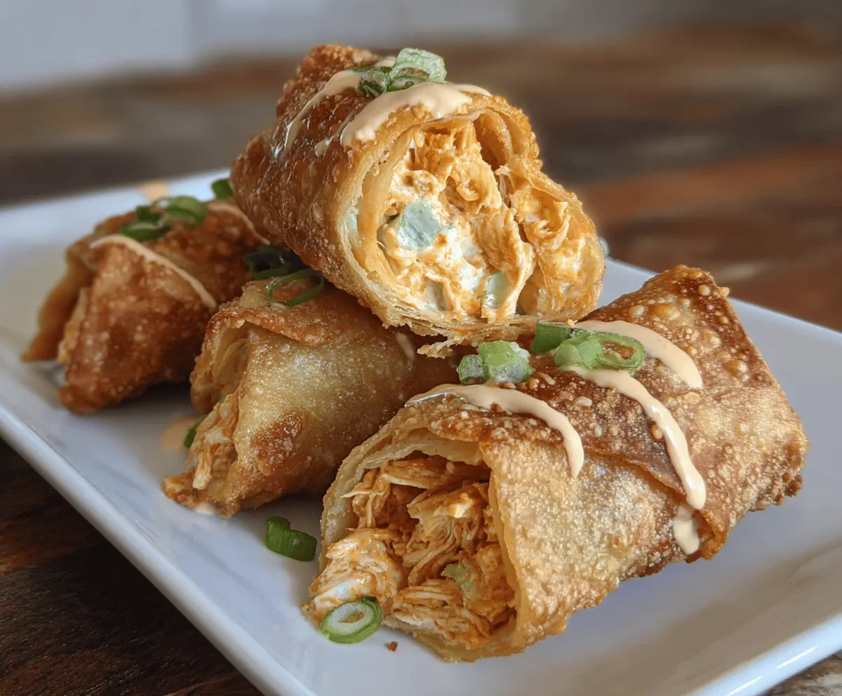 Super Crunchy Buffalo Chicken Egg Rolls