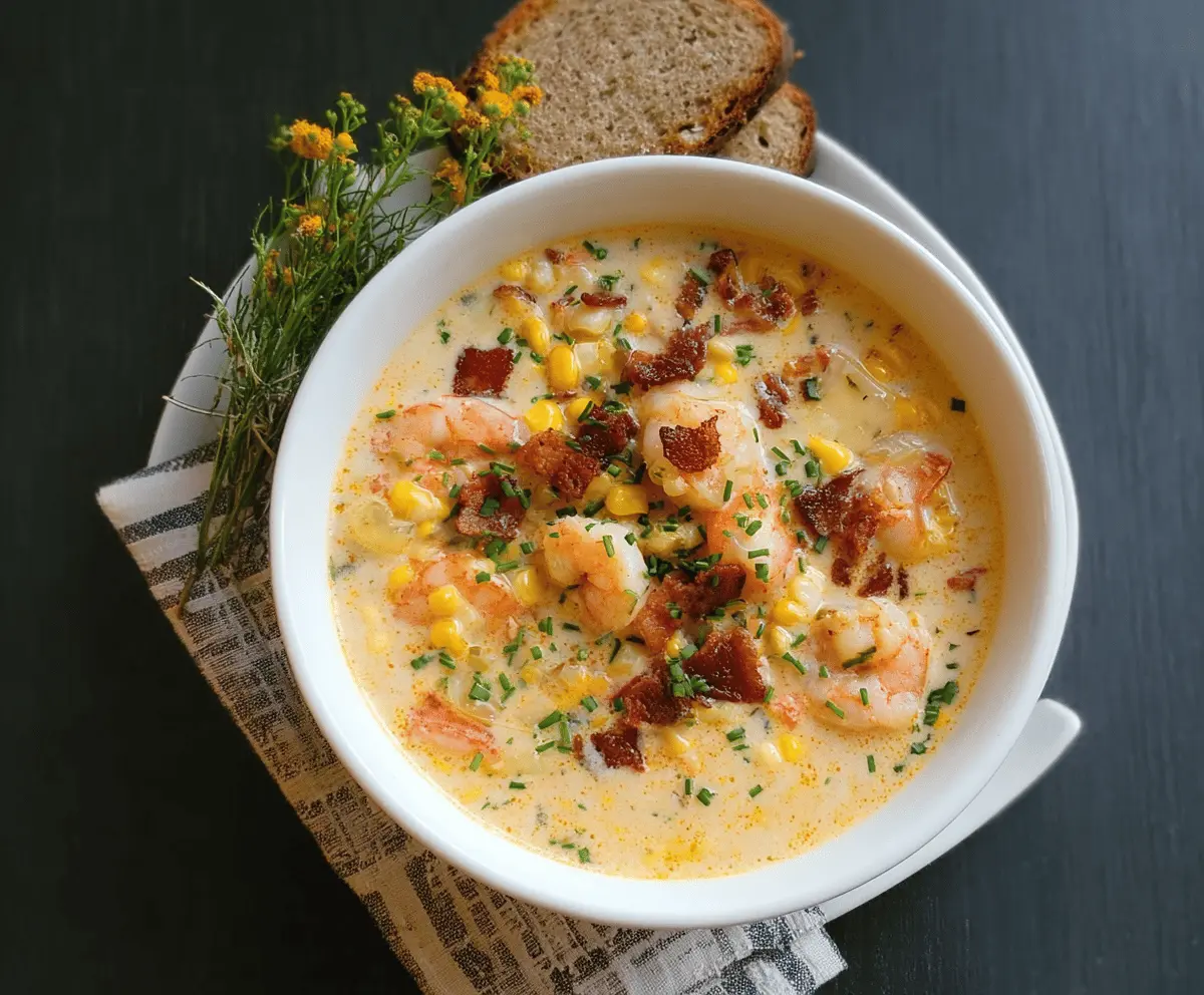 Sweet Corn Chowder with Shrimp and Chorizo