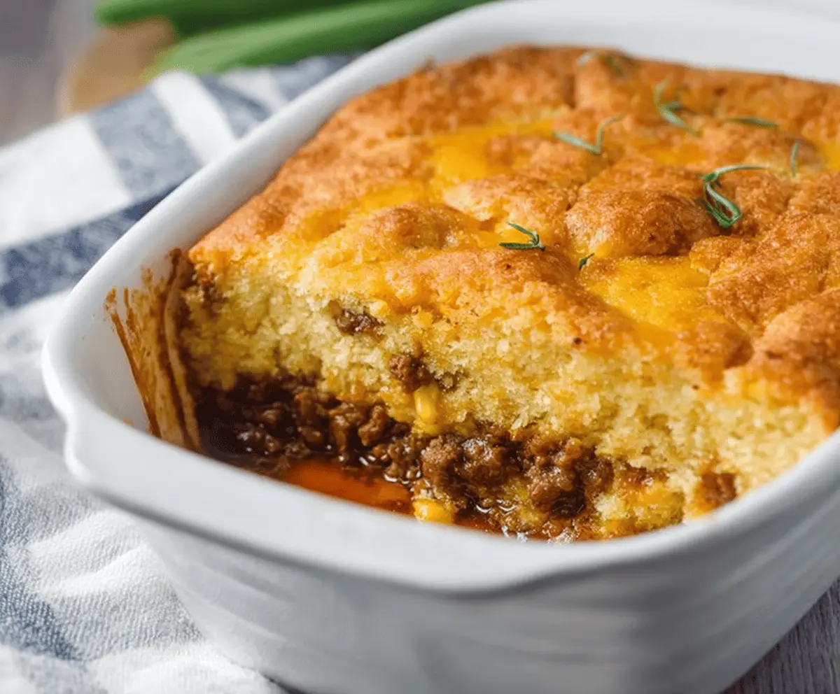 Beef Cornbread Casserole
