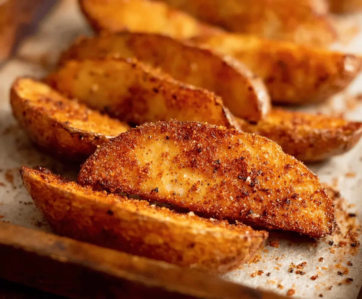 Crunchy Seasoned Baked Potato Wedges