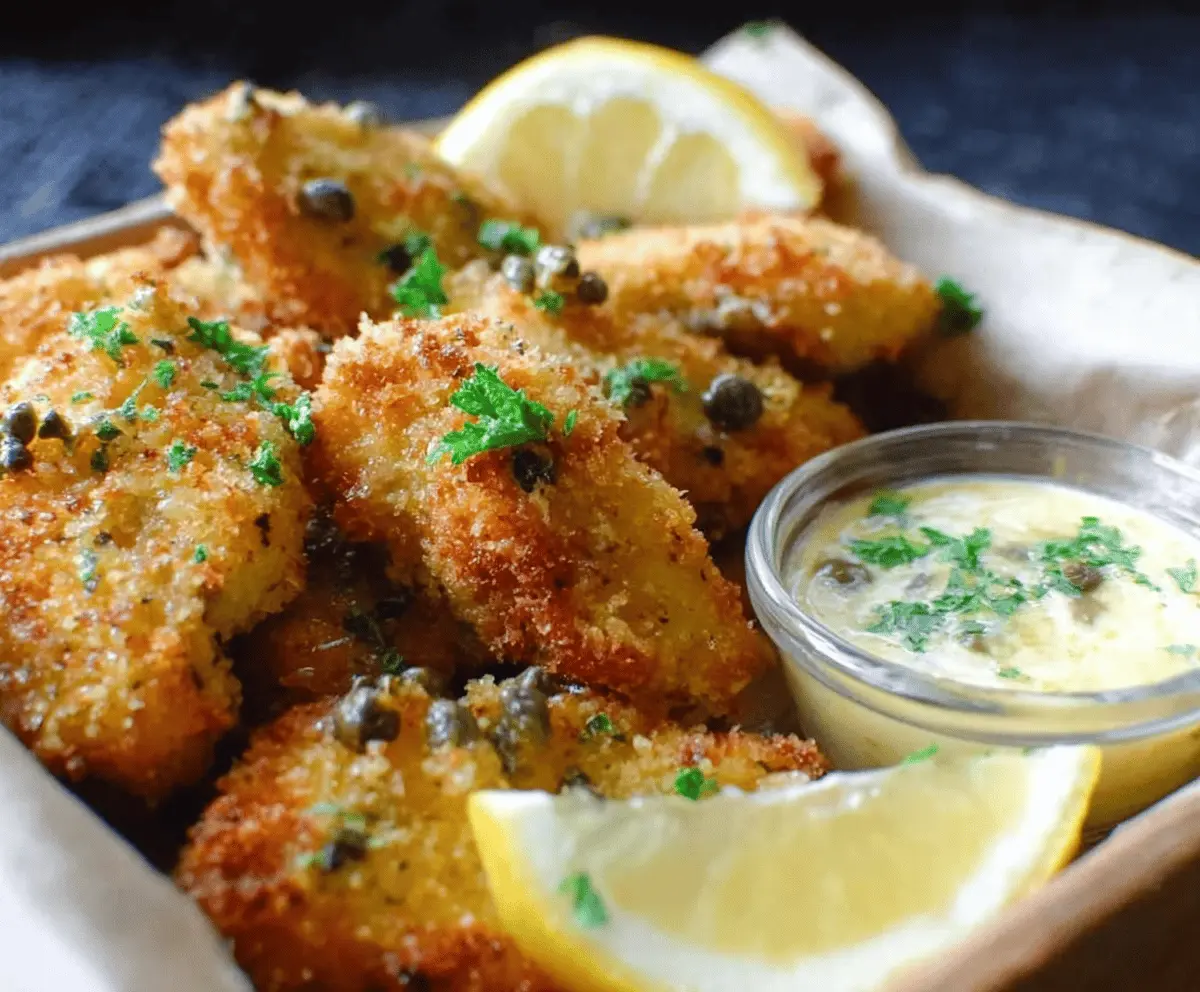 Golden Chicken Nuggies with Lemony Piccata