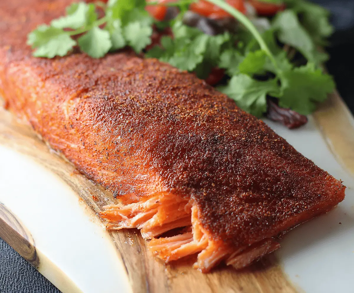 Hot Smoked Salmon Fillet with a Brown Sugar Spice Rub