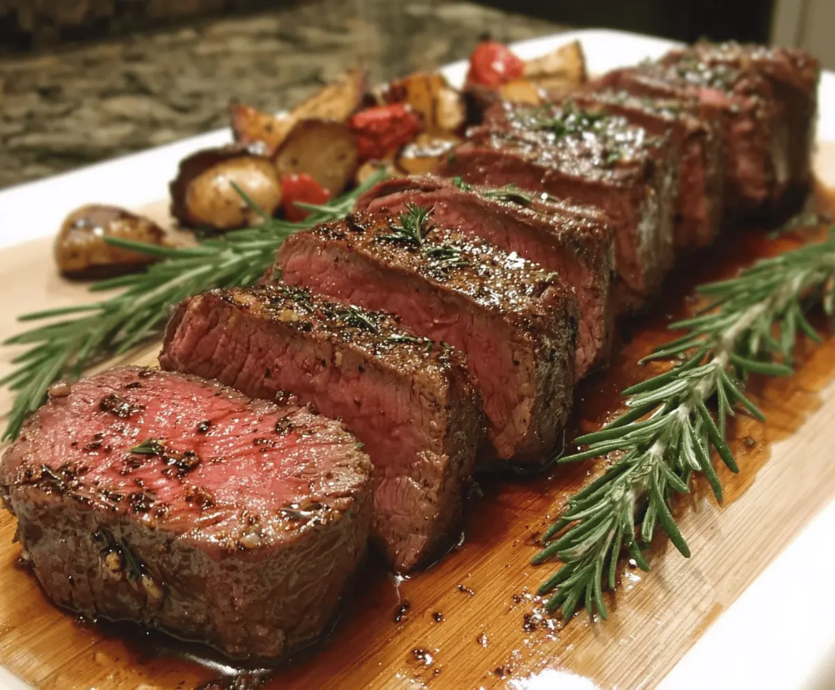 Delicious Million Dollar Roast Beef Tenderloin with a golden crust and tender interior, perfect for special occasions.