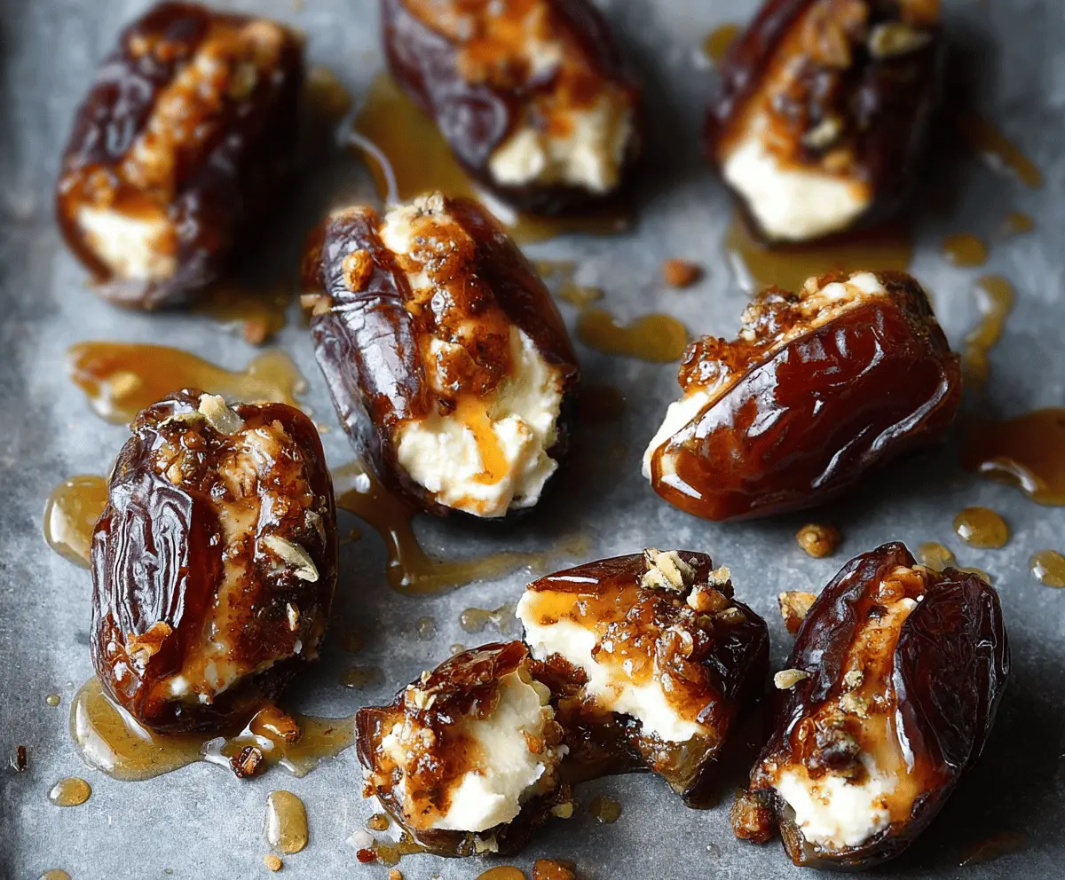 Mascarpone Stuffed Dates with Maple Drizzle