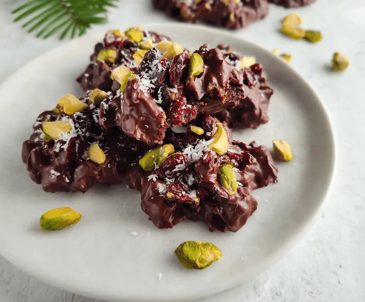 Pistachio Cranberry Chocolate Clusters w/ collagen