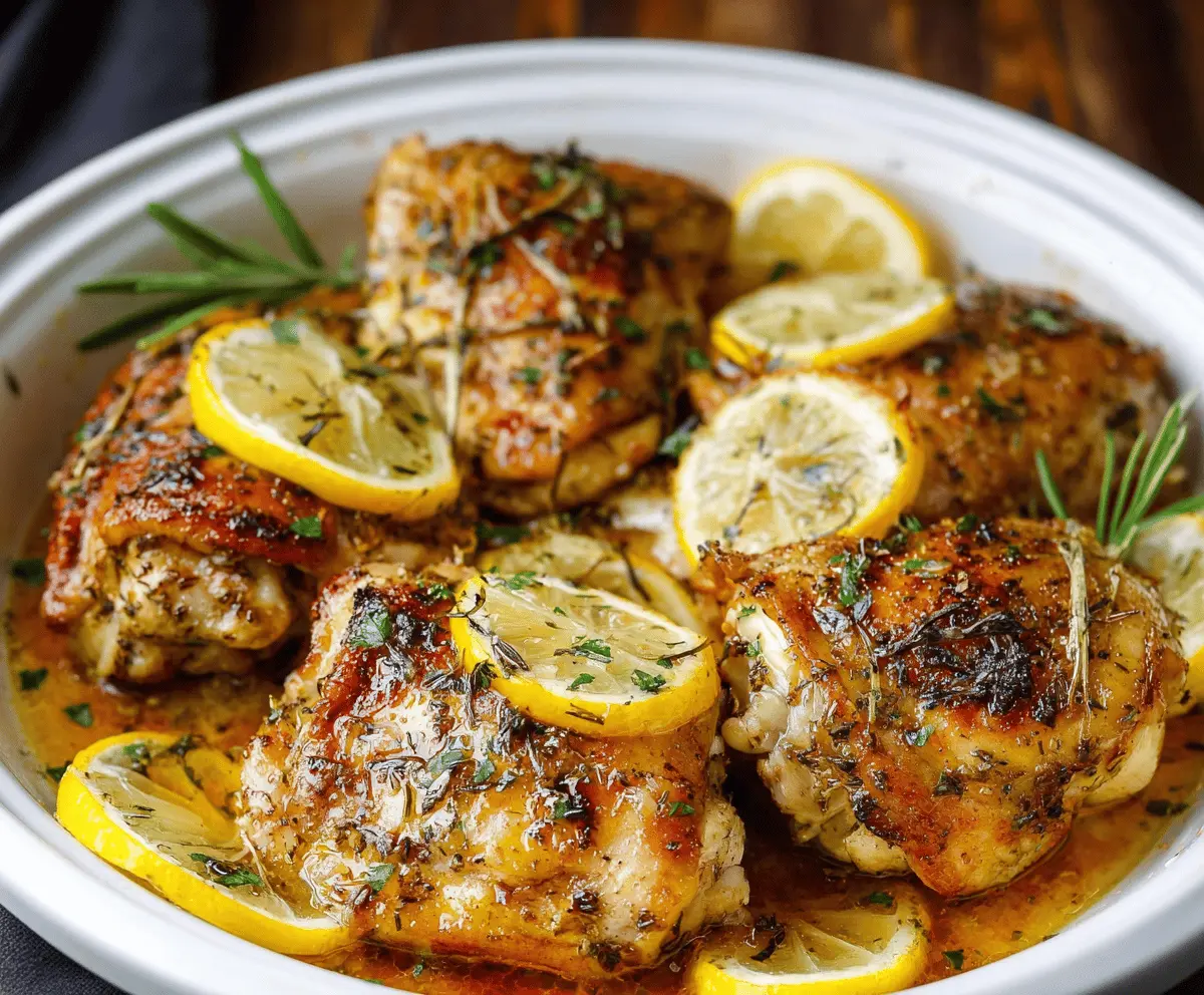 Slow Cooker Chicken Thighs with Lemon Garlic Butter