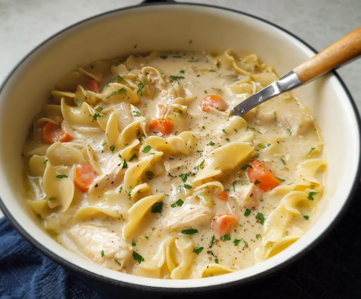 Easy Creamy Chicken Noodle Soup