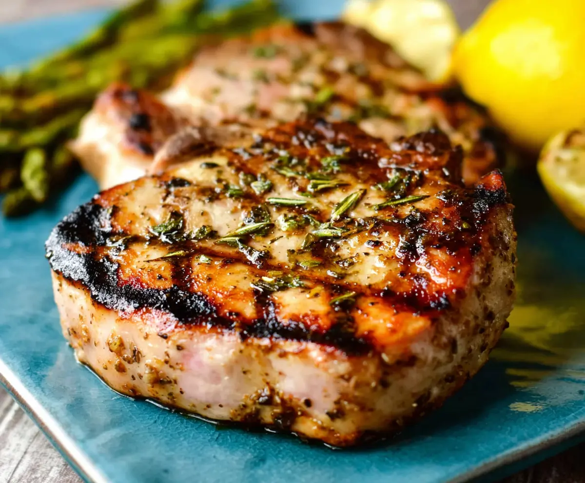 Grilled Lemon Herb Pork Chops