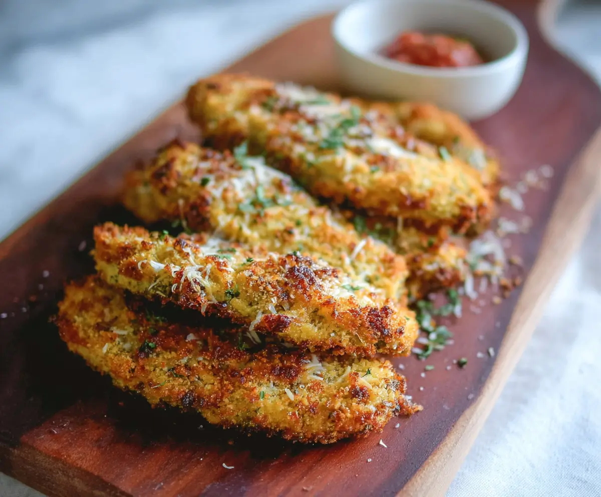 Low Carb Crispy Egglpant Parmesan