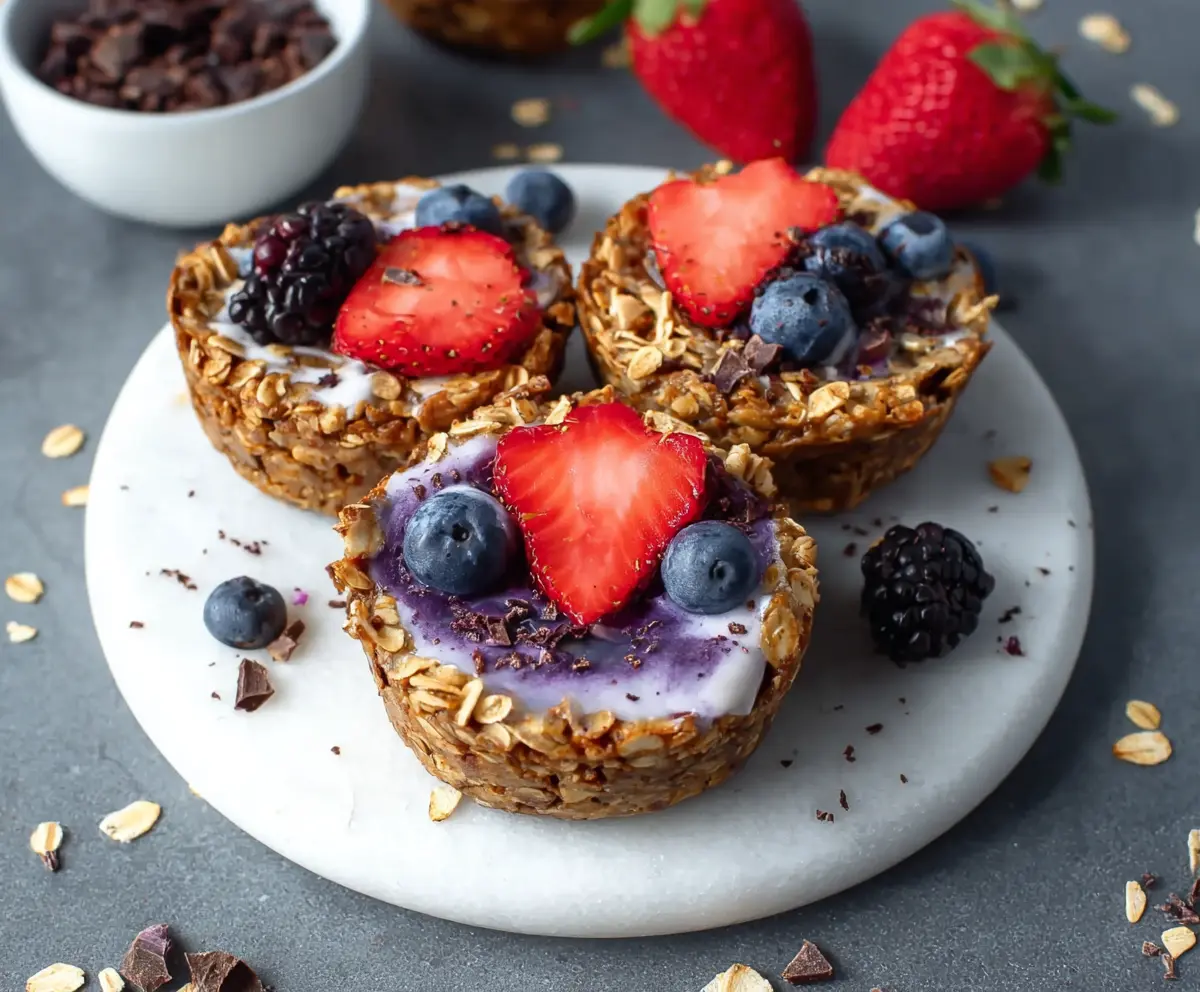 Oatmeal Cups with Acai Yogurt