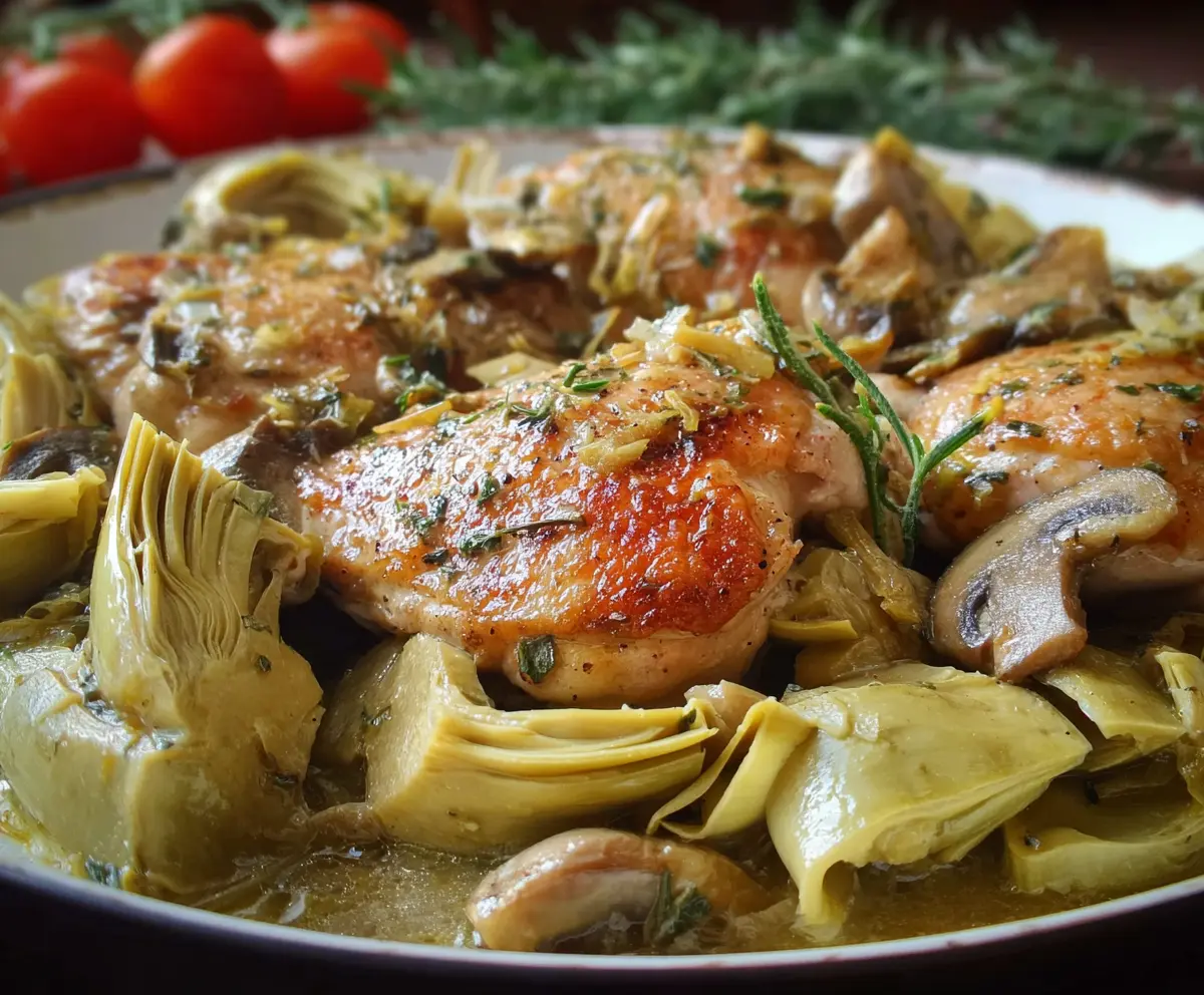Romantic Chicken with Artichokes and Mushrooms