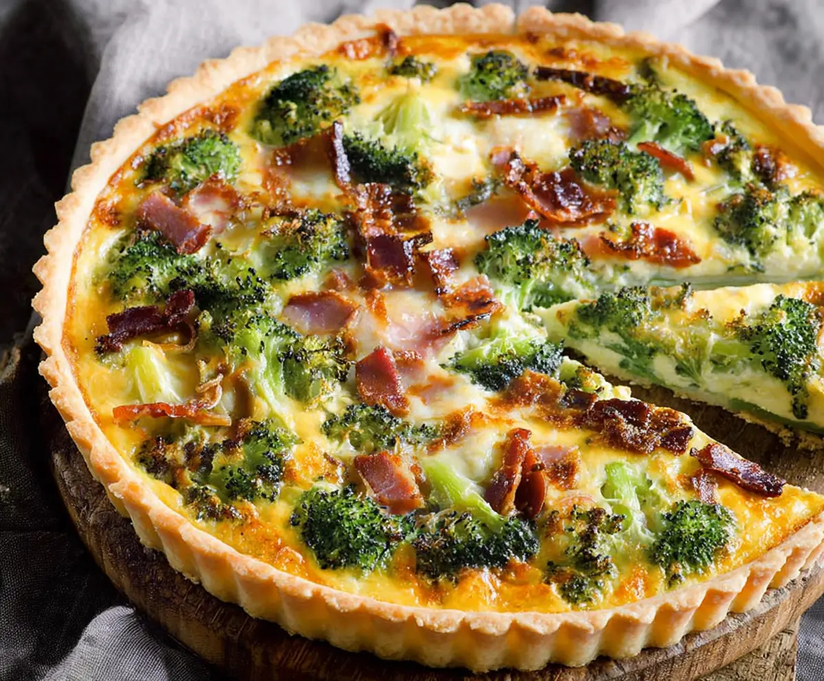 Savory Tart with Ham and Broccoli Recipe