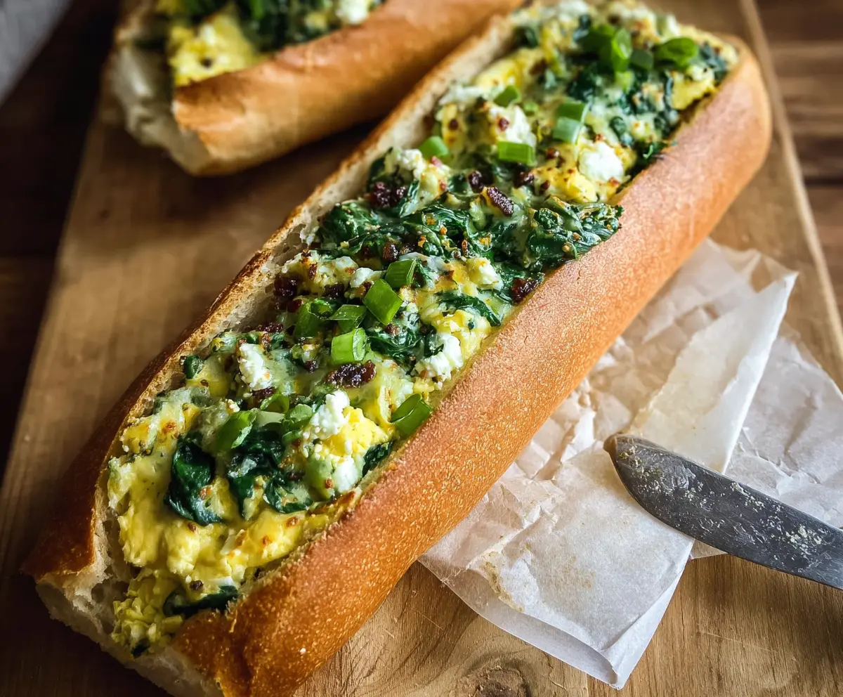 Spinach & Feta Breakfast Baguette