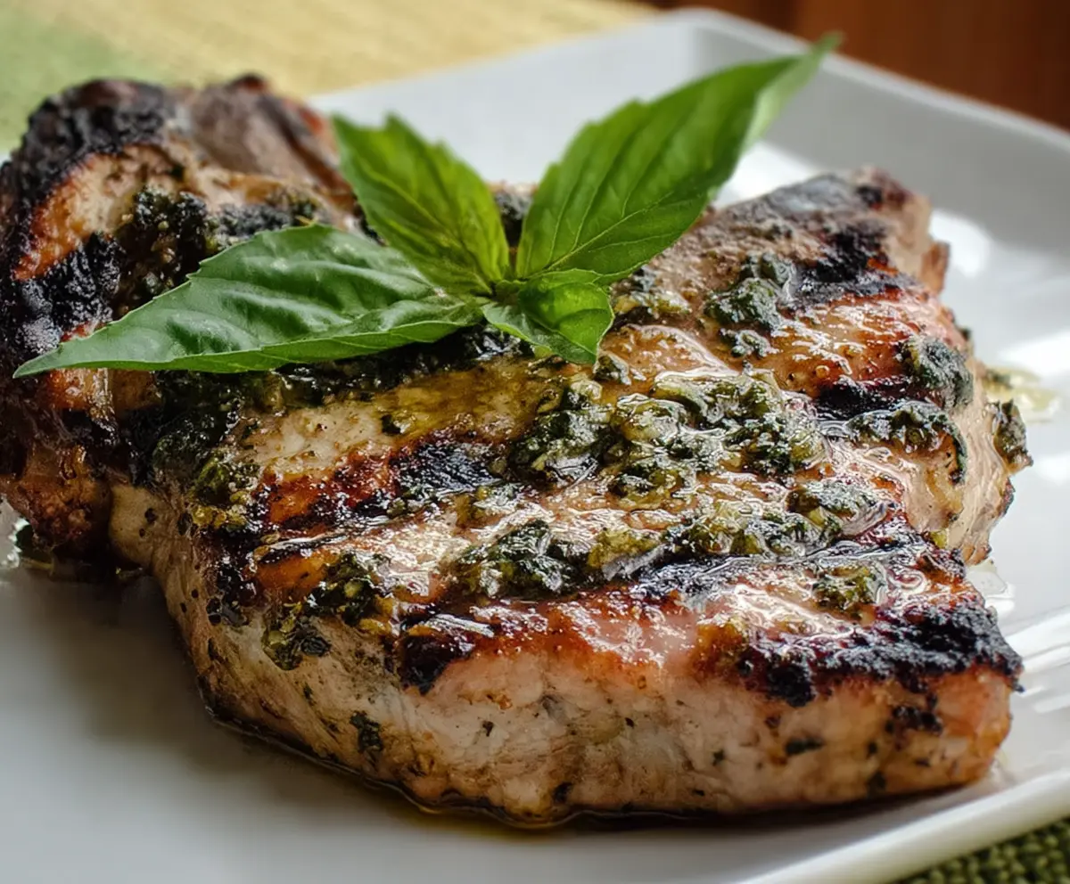 Basil-Garlic Grilled Pork Chops