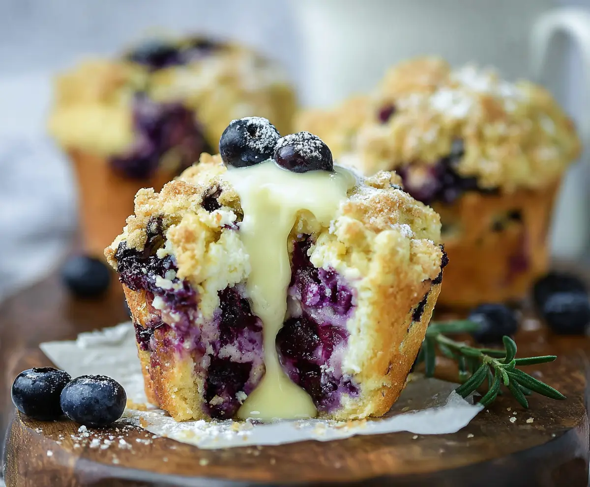 Deliciously Moist Muffins with Blueberry and Cream Cheese Delight