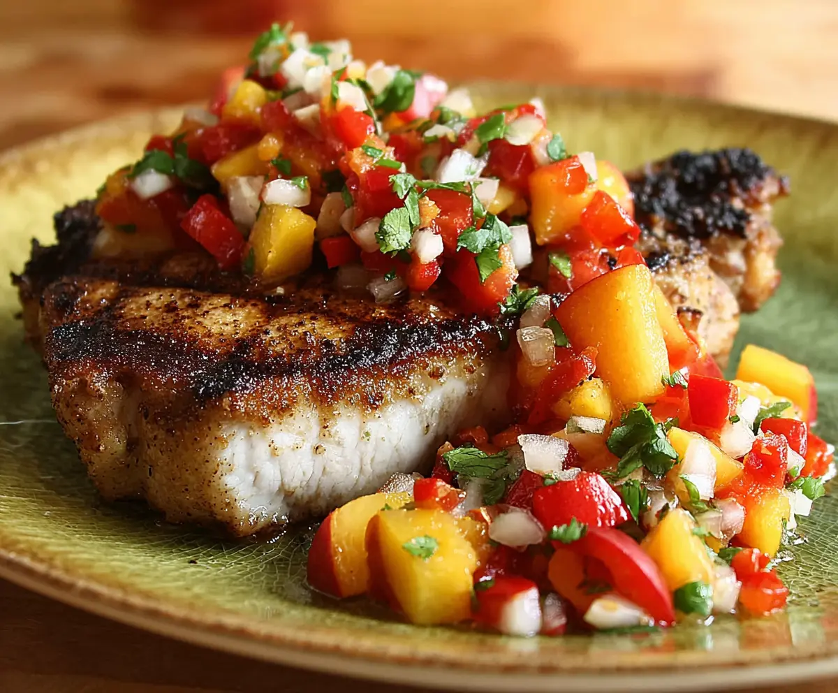 Grilled Pork Chops with Fresh Nectarine Salsa