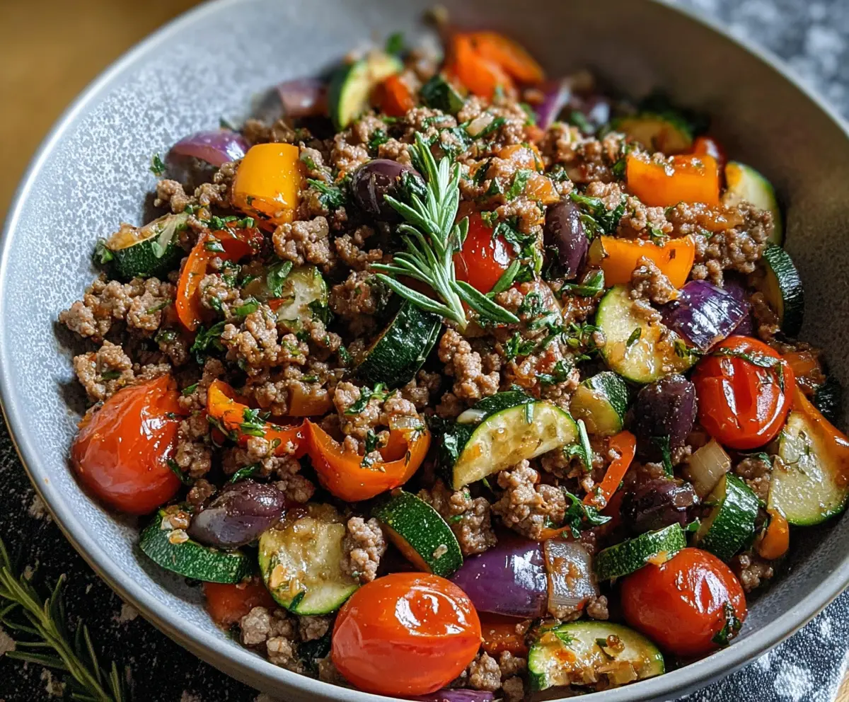 Mediterranean Ground Beef Stir-Fry