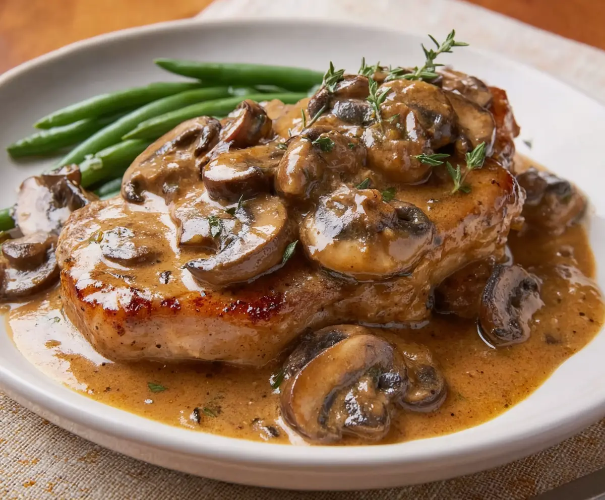 Pork Chops in Garlic Mushroom Sauce