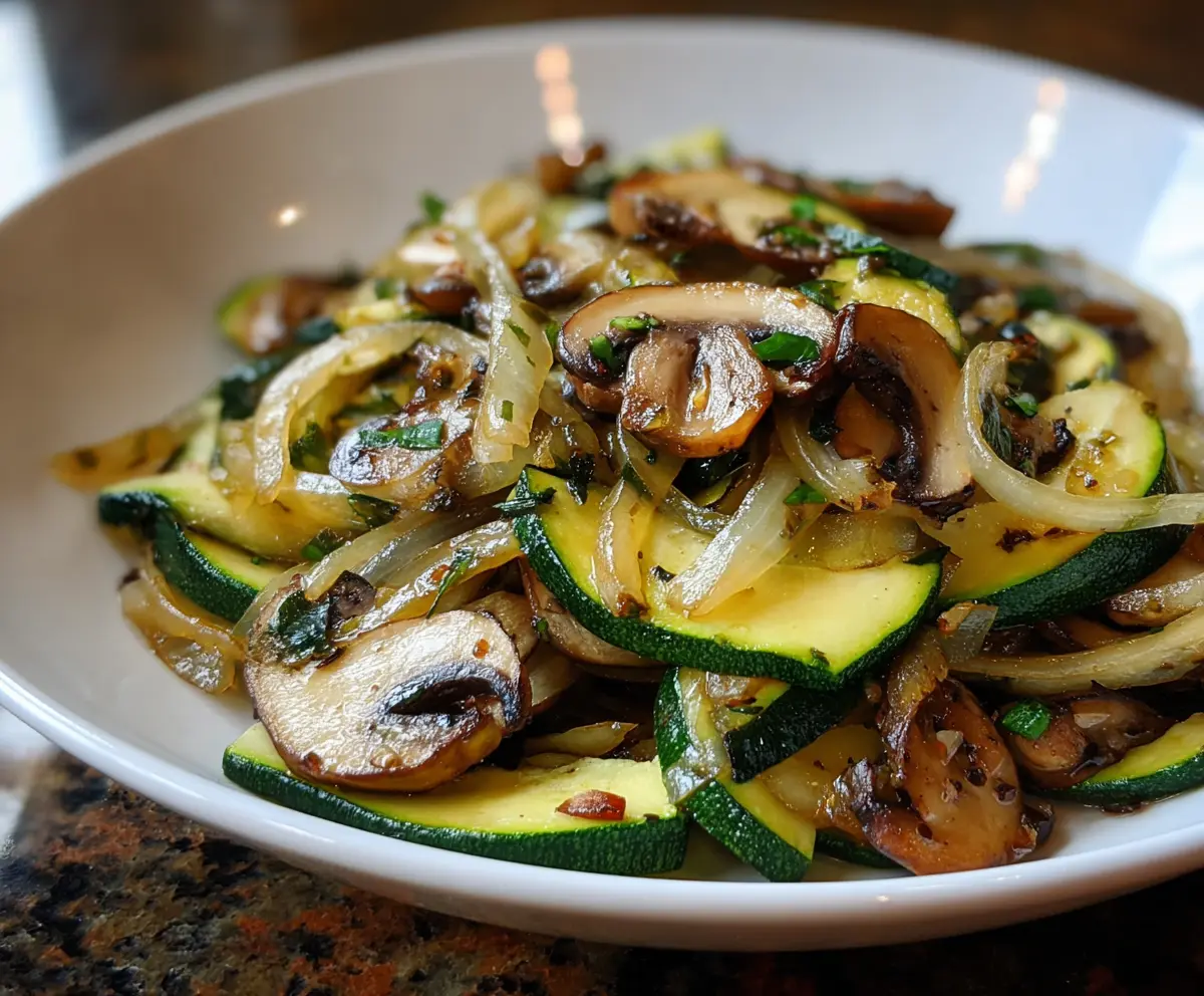 Sauteed Zucchini Mushrooms And Onions
