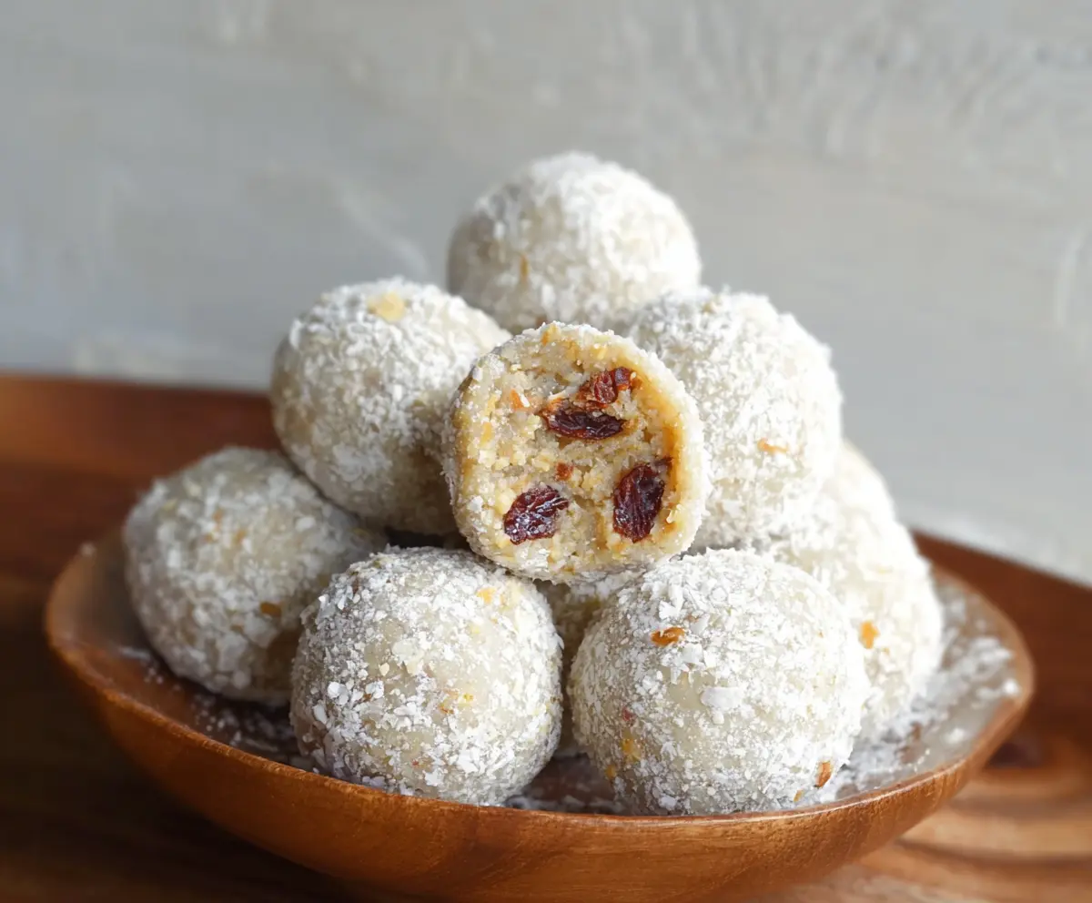 Delicious vanilla protein balls on a white plate, perfect for healthy snacks and post-workout energy boosts.