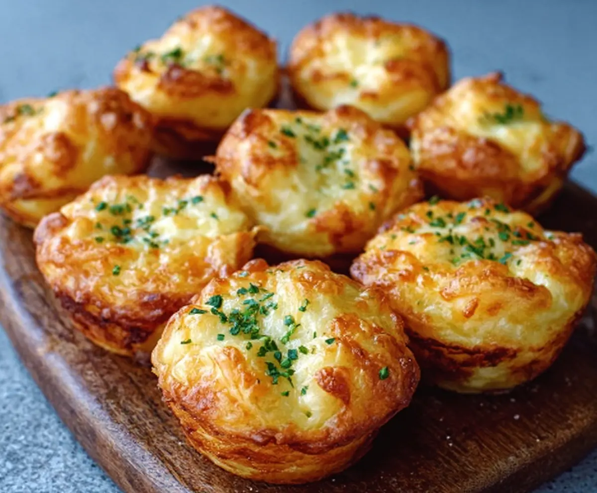 Delicious creamy potato puffs filled with melted cheese, perfect for snack or appetizer.