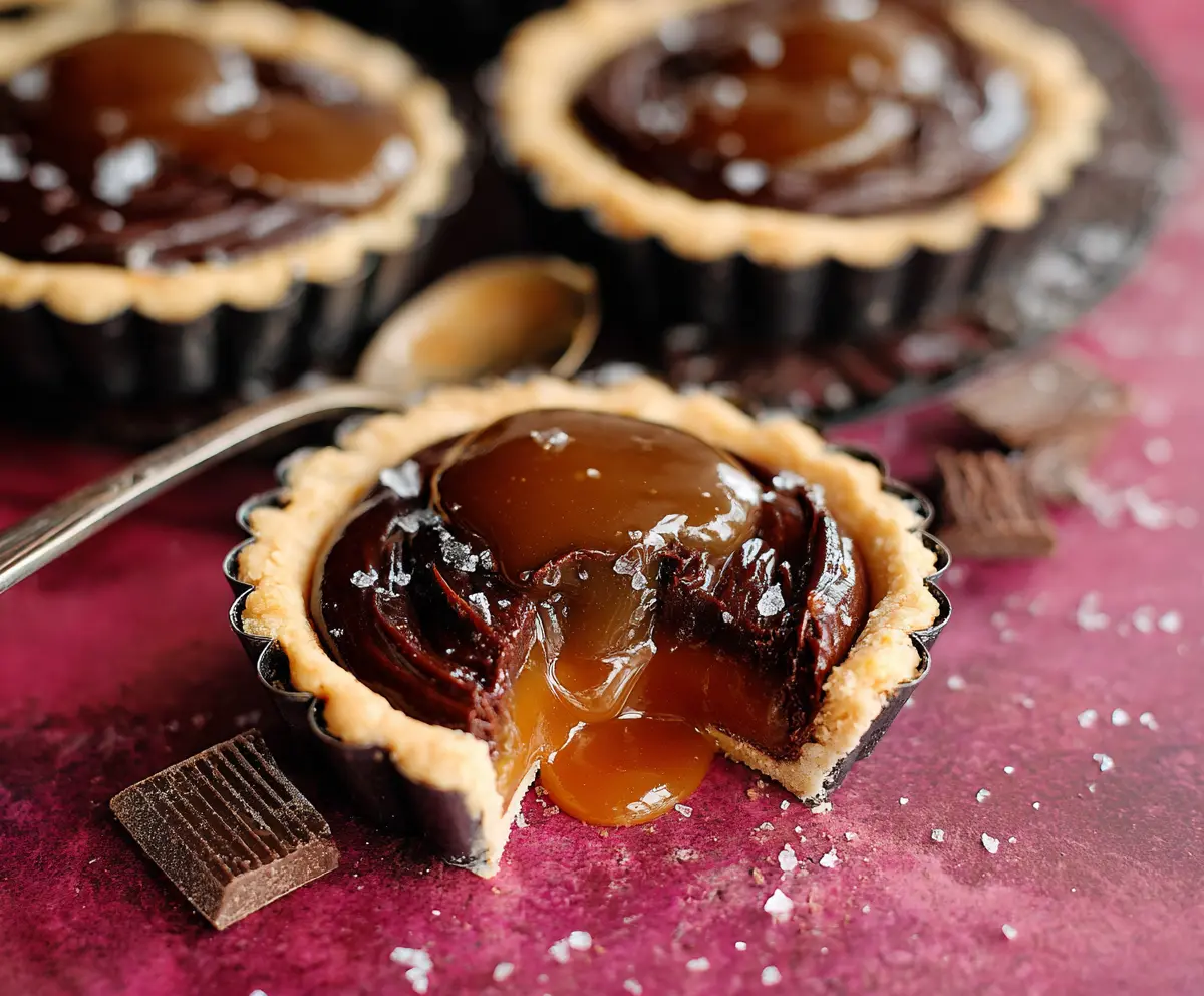 Gluten-Free Dark Chocolate Caramel Tarts