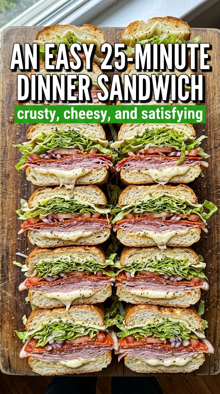 Baked Italian grinder sandwiches melty tangy crusty