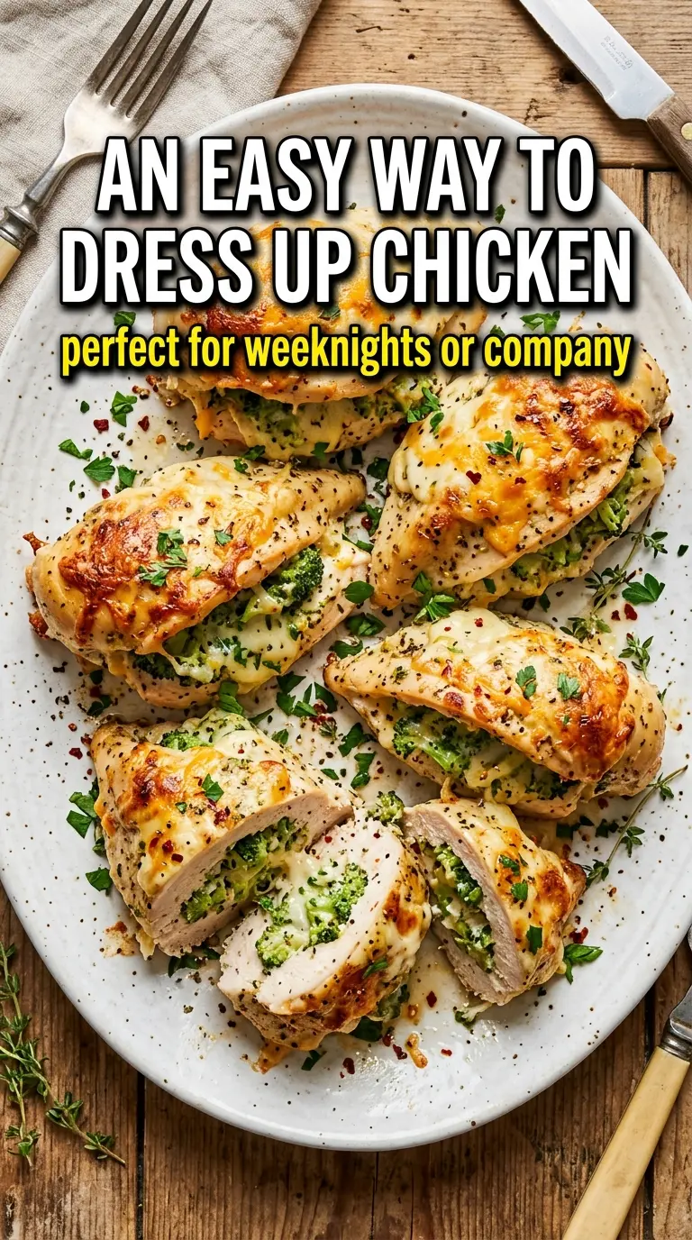 Broccoli cheese stuffed chicken breast juicy creamy baked