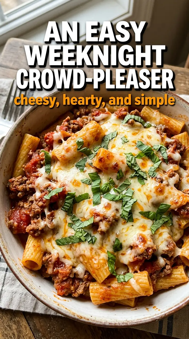 Cheesy Ground Beef Pasta Bake
