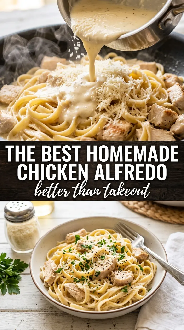 Chicken Alfredo creamy garlicky comforting